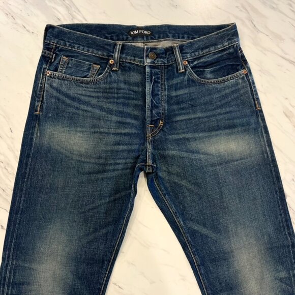 Tom Ford Men's Size 34 Straight Denim Blue Jeans USA Cotton - Picture 4 of 11